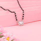 92.5 Silver Round Solitaire Mangalsutra